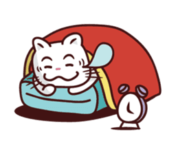 The stories of Kiki the funny white cat sticker #4802537