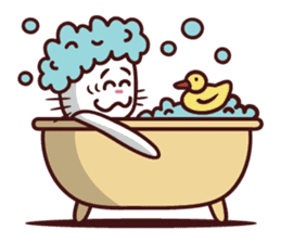 The stories of Kiki the funny white cat sticker #4802538