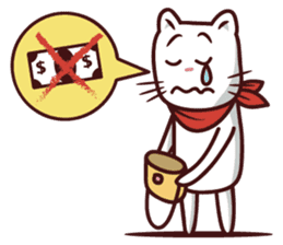 The stories of Kiki the funny white cat sticker #4802539