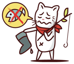 The stories of Kiki the funny white cat sticker #4802540