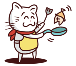 The stories of Kiki the funny white cat sticker #4802541