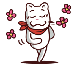 The stories of Kiki the funny white cat sticker #4802544