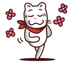 The stories of Kiki the funny white cat sticker #4802544