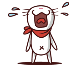 The stories of Kiki the funny white cat sticker #4802545