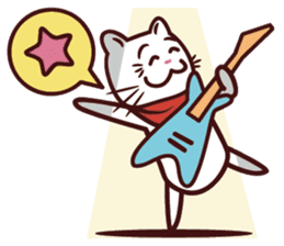 The stories of Kiki the funny white cat sticker #4802547