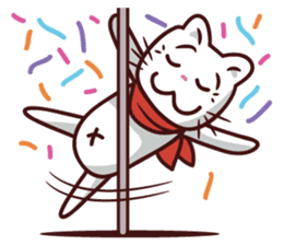 The stories of Kiki the funny white cat sticker #4802548