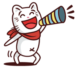 The stories of Kiki the funny white cat sticker #4802549