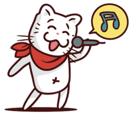 The stories of Kiki the funny white cat sticker #4802550
