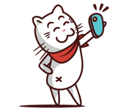 The stories of Kiki the funny white cat sticker #4802551