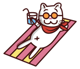 The stories of Kiki the funny white cat sticker #4802552