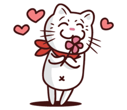 The stories of Kiki the funny white cat sticker #4802556