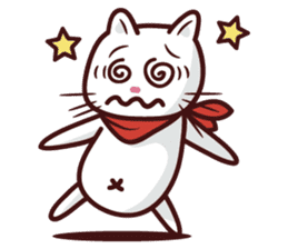 The stories of Kiki the funny white cat sticker #4802557