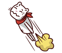 The stories of Kiki the funny white cat sticker #4802558