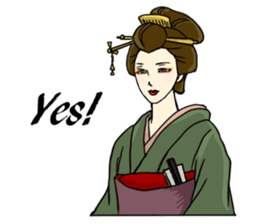 Kimono Japanese-style beautiful woman sticker #4803044