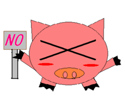 Pink Pig to mischief sticker #4810729