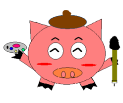 Pink Pig to mischief sticker #4810733