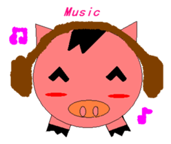 Pink Pig to mischief sticker #4810741