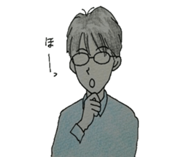 He with glasses. sticker #4811490
