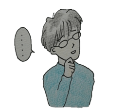 He with glasses. sticker #4811515