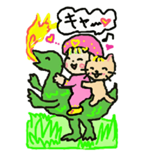 Baby and cat part6 sticker #4811620