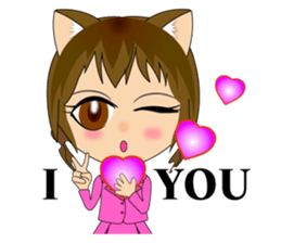 Cat, girl and women's everyday stickers sticker #4815480