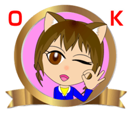 Cat, girl and women's everyday stickers sticker #4815482