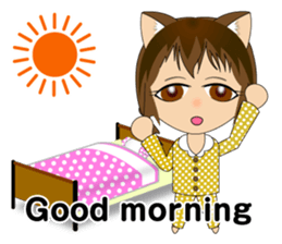 Cat, girl and women's everyday stickers sticker #4815484