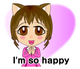 Cat, girl and women's everyday stickers sticker #4815488