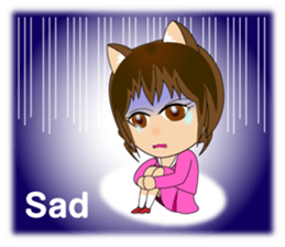 Cat, girl and women's everyday stickers sticker #4815489