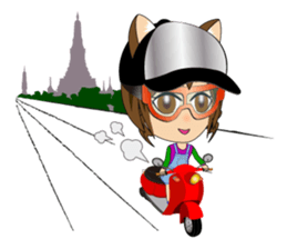 Cat, girl and women's everyday stickers sticker #4815493