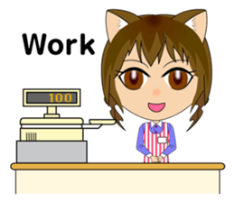 Cat, girl and women's everyday stickers sticker #4815498