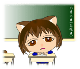 Cat, girl and women's everyday stickers sticker #4815499