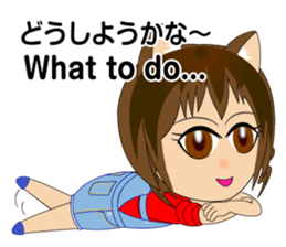 Cat, girl and women's everyday stickers sticker #4815500