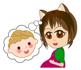 Cat, girl and women's everyday stickers sticker #4815501