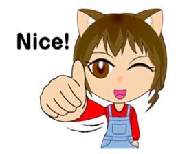 Cat, girl and women's everyday stickers sticker #4815504