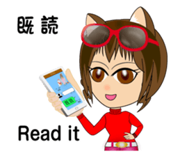 Cat, girl and women's everyday stickers sticker #4815511