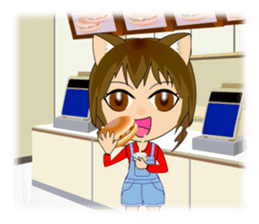 Cat, girl and women's everyday stickers sticker #4815513