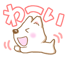 Happy white Dog sticker #4817213