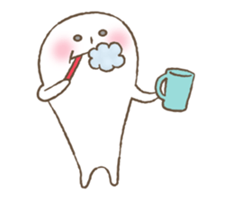 Marshmallow boy's daily stamp. sticker #4817997