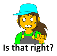 A cheerful girl working at a fish market sticker #4819040