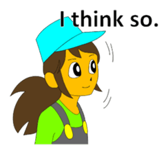 A cheerful girl working at a fish market sticker #4819044