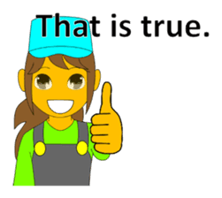 A cheerful girl working at a fish market sticker #4819047