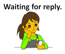 A cheerful girl working at a fish market sticker #4819056