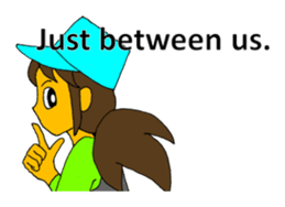 A cheerful girl working at a fish market sticker #4819062