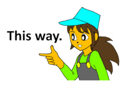 A cheerful girl working at a fish market sticker #4819063