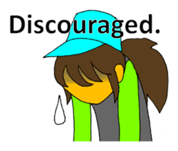 A cheerful girl working at a fish market sticker #4819066