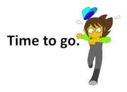 A cheerful girl working at a fish market sticker #4819071