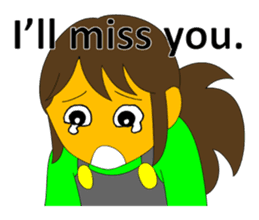 A cheerful girl working at a fish market sticker #4819075