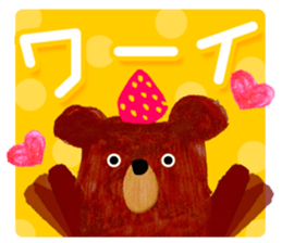 strawberry on bear sticker #4823332