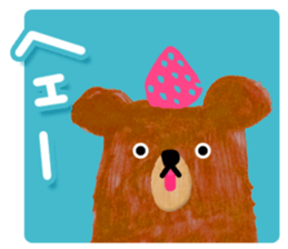 strawberry on bear sticker #4823333